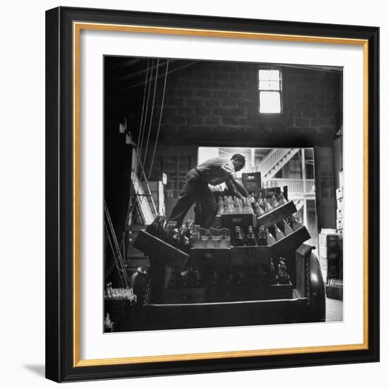 Youth Essay: Teenage Boy Loading Bottles on Back of Truck-Gordon Parks-Framed Photographic Print