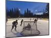 Youth Hockey Action at Woodland Park in Kalispell, Montana, USA-Chuck Haney-Mounted Photographic Print
