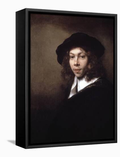 Youth in a Black Cap, 1666-Rembrandt van Rijn-Framed Premier Image Canvas