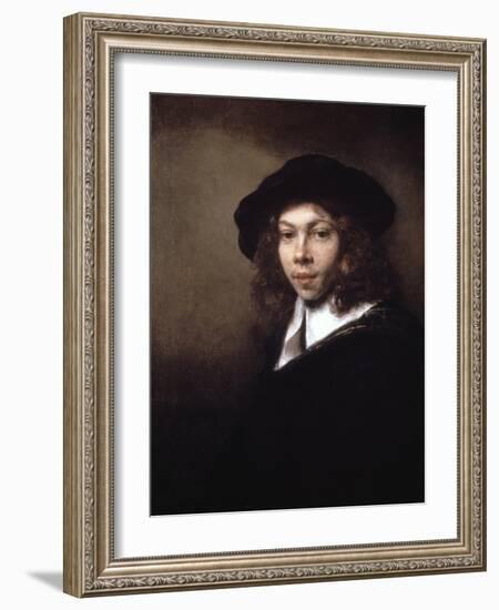 Youth in a Black Cap, 1666-Rembrandt van Rijn-Framed Giclee Print