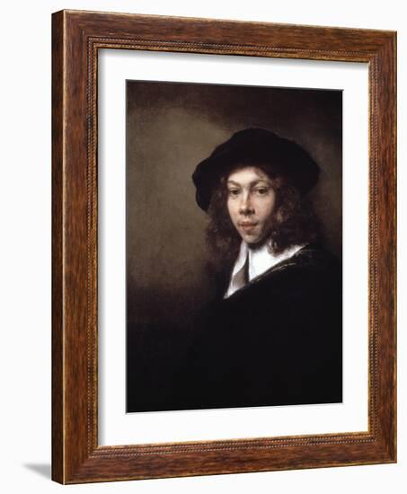 Youth in a Black Cap, 1666-Rembrandt van Rijn-Framed Giclee Print