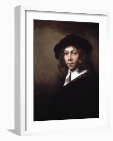 Youth in a Black Cap, 1666-Rembrandt van Rijn-Framed Giclee Print