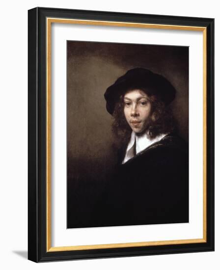 Youth in a Black Cap, 1666-Rembrandt van Rijn-Framed Giclee Print