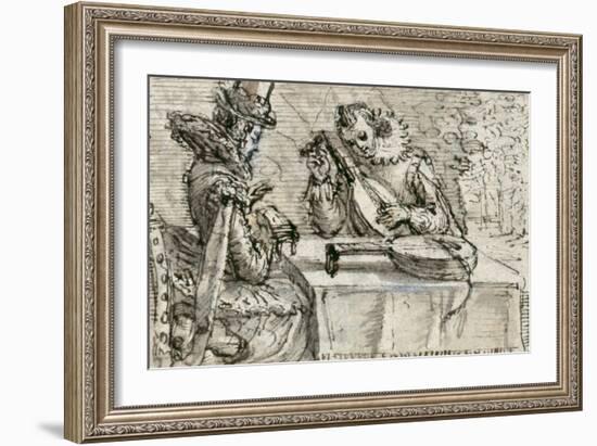 Youth Playing a Lute-Crispin I De Passe-Framed Giclee Print