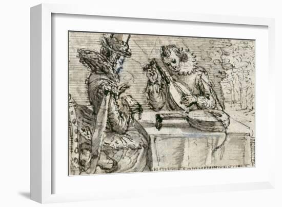 Youth Playing a Lute-Crispin I De Passe-Framed Giclee Print