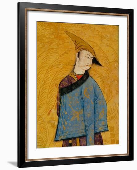 Youth Wearing a Short Fur-Lined Coat over His Shoulder, 1640S-Muhammad Yusuf-Framed Giclee Print