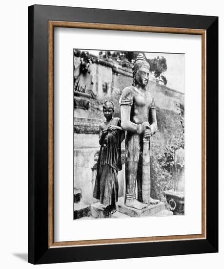 Youthful Devotee of the Great Buddha, 1936-Ewing Galloway-Framed Premium Giclee Print