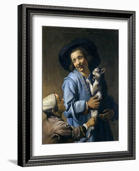 Youths Playing with the Cat, 1620-1625-Abraham Bloemaert-Framed Giclee Print