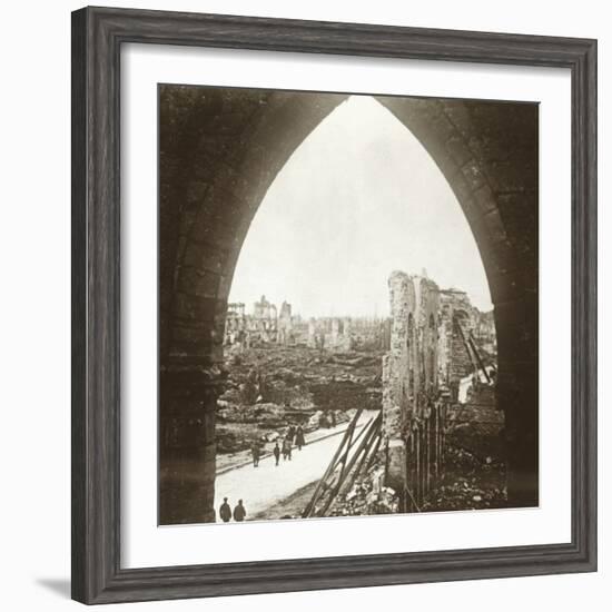 Ypres in ruins, Flanders, Belgium, c1914-c1918-Unknown-Framed Photographic Print