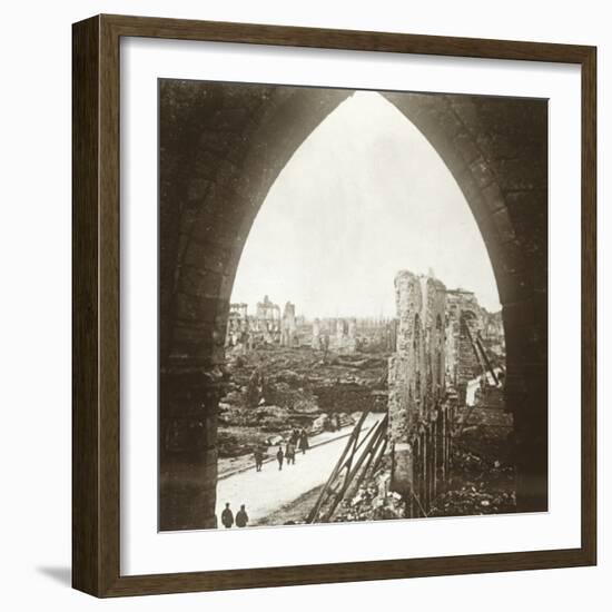 Ypres in ruins, Flanders, Belgium, c1914-c1918-Unknown-Framed Photographic Print