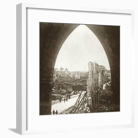 Ypres in ruins, Flanders, Belgium, c1914-c1918-Unknown-Framed Photographic Print