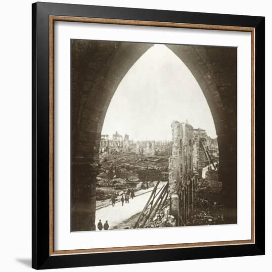 Ypres in ruins, Flanders, Belgium, c1914-c1918-Unknown-Framed Photographic Print