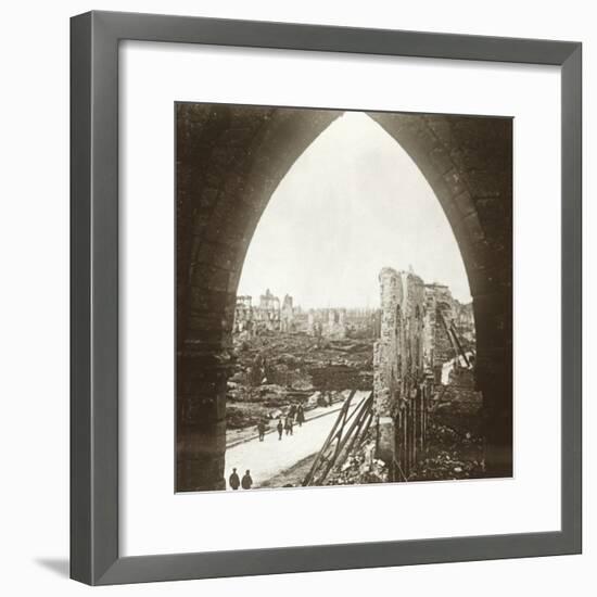 Ypres in ruins, Flanders, Belgium, c1914-c1918-Unknown-Framed Photographic Print