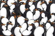 Penguins Pattern-YuanDen-Framed Stretched Canvas