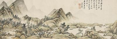 Eventail à décor de paysage au bord du fleuve-Yuanqi Wang-Framed Giclee Print