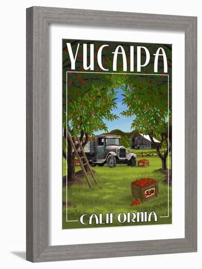 Yucaipa, California - Apple Orchard Harvest-Lantern Press-Framed Art Print