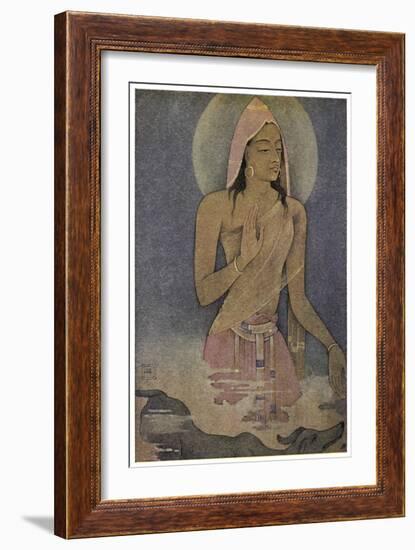 Yudhishthira the Eldest of the Pandava Brothers-Nanda Lal Bose-Framed Art Print