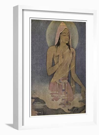 Yudhishthira the Eldest of the Pandava Brothers-Nanda Lal Bose-Framed Art Print