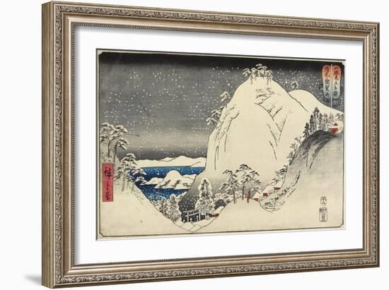 Yuga Mountain in Bizen Province, August 1858-Utagawa Hiroshige-Framed Giclee Print