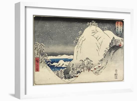 Yuga Mountain in Bizen Province, August 1858-Utagawa Hiroshige-Framed Giclee Print