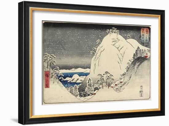 Yuga Mountain in Bizen Province, August 1858-Utagawa Hiroshige-Framed Giclee Print