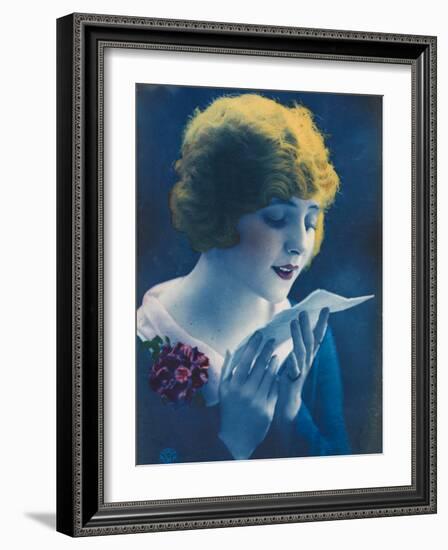 Yugoslavian Girl Reading a Love Letter - Portrait-null-Framed Photographic Print