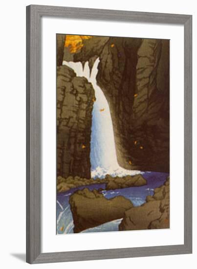 Yuki Falls at Shiobara-Kawase Hasui-Framed Art Print