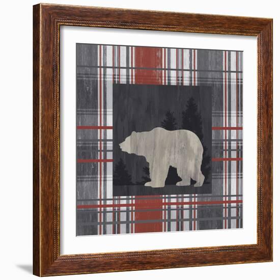 Yule Plaid - Bear-Tania Bello-Framed Giclee Print