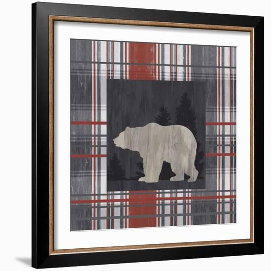 Yule Plaid - Bear-Tania Bello-Framed Giclee Print