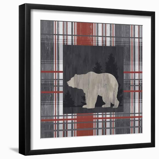 Yule Plaid - Bear-Tania Bello-Framed Giclee Print