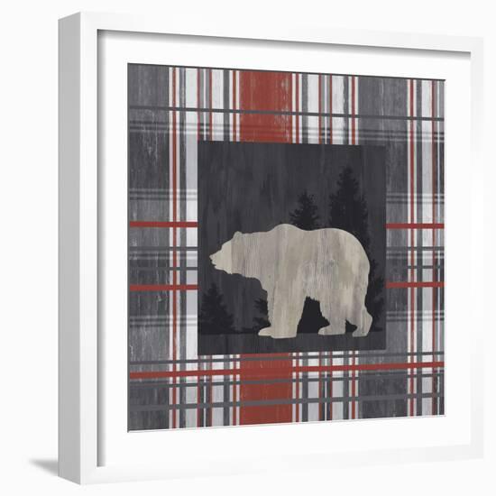 Yule Plaid - Bear-Tania Bello-Framed Giclee Print