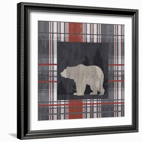 Yule Plaid - Bear-Tania Bello-Framed Giclee Print