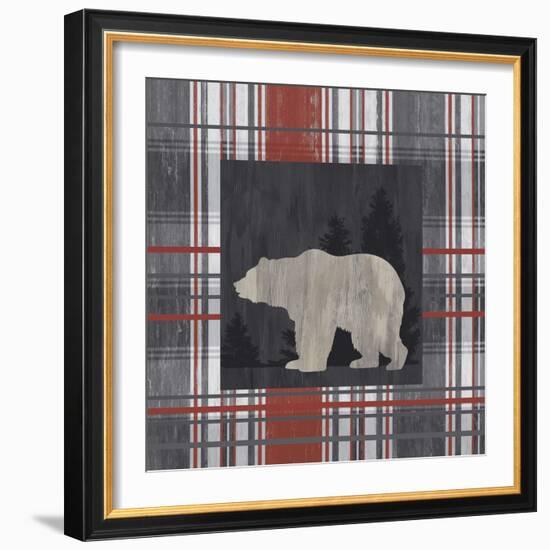 Yule Plaid - Bear-Tania Bello-Framed Giclee Print