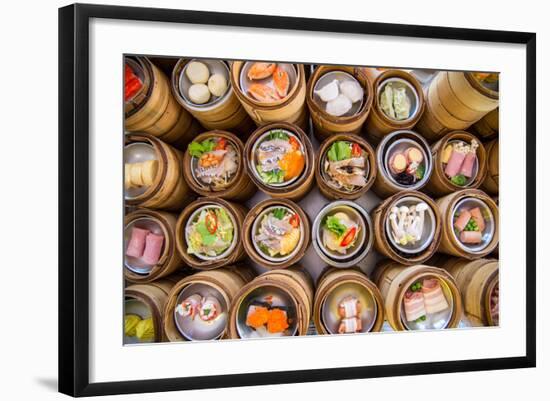 Yumcha, Dim Sum in Bamboo Steamer, Chinese Cuisine-martinho Smart-Framed Photographic Print