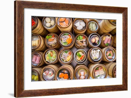 Yumcha, Dim Sum in Bamboo Steamer, Chinese Cuisine-martinho Smart-Framed Photographic Print