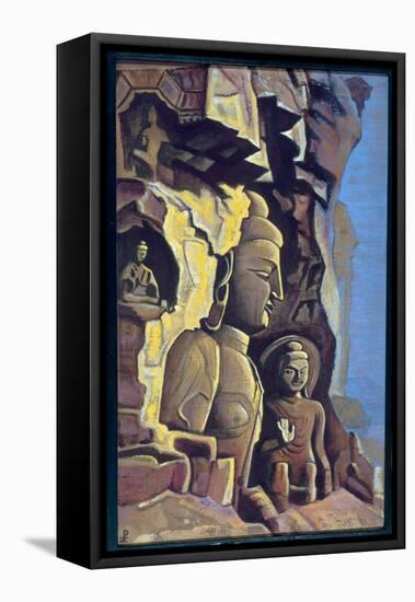 Yungang (Chine). Oeuvre De Nicolas (Nicholas) Roerich (1874-1947), Tempera Sur Toile, 1937. Art Rus-Nicholas Roerich-Framed Premier Image Canvas