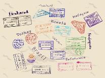 Real Visa Stamps From 9 Countries-yunna-Stretched Canvas