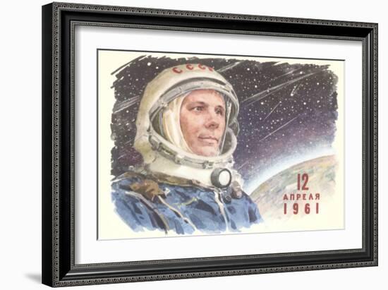 Yuri Gagarin in Cosmonaut Outfit-null-Framed Art Print