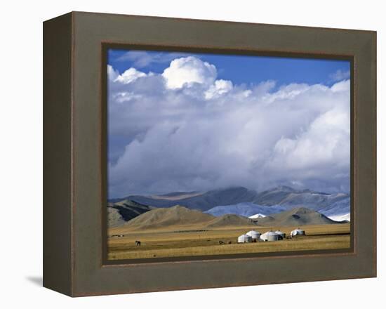 Yurts, Mongolia-Peter Adams-Framed Premier Image Canvas