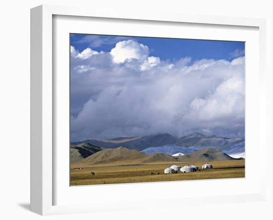 Yurts, Mongolia-Peter Adams-Framed Photographic Print