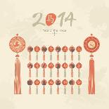 Tassels Set With Chinese Zodiac Signs-Yurumi-Framed Stretched Canvas