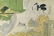 A 'Shunga' (Erotic) Print: Lovers in a Tent, C.1785-Yushido Shunsho-Framed Giclee Print