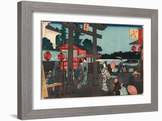 Yushima Tenmangu-Utagawa Hiroshige-Framed Giclee Print