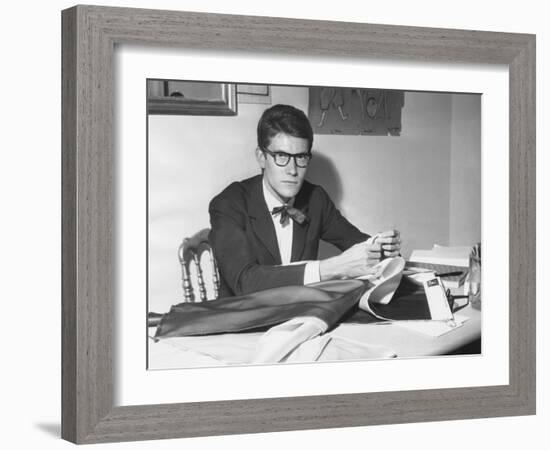 Yves Saint Laurent Opened His Couture Fashion House in Paris in 1961-null-Framed Premium Photographic Print