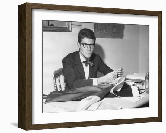 Yves Saint Laurent Opened His Couture Fashion House in Paris in 1961-null-Framed Premium Photographic Print