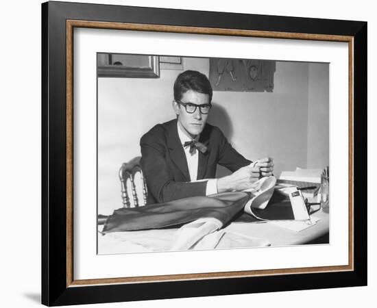 Yves Saint Laurent Opened His Couture Fashion House in Paris in 1961-null-Framed Premium Photographic Print