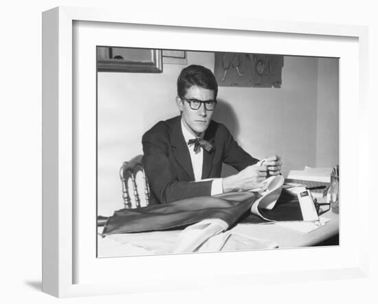 Yves Saint Laurent Opened His Couture Fashion House in Paris in 1961-null-Framed Premium Photographic Print