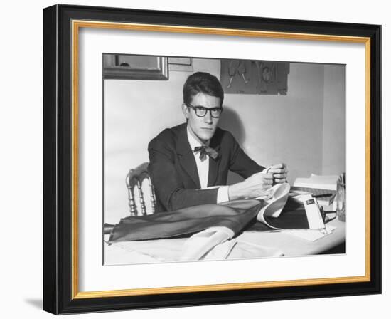 Yves Saint Laurent Opened His Couture Fashion House in Paris in 1961-null-Framed Premium Photographic Print