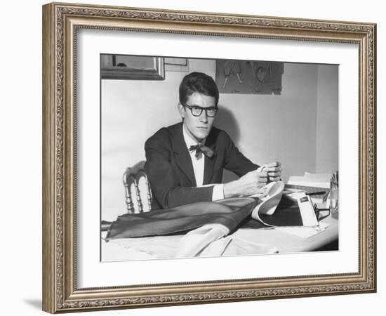 Yves Saint Laurent Opened His Couture Fashion House in Paris in 1961-null-Framed Photo