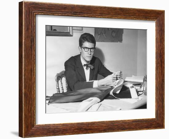 Yves Saint Laurent Opened His Couture Fashion House in Paris in 1961-null-Framed Photo